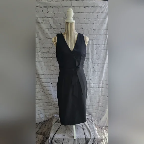 Js Collections Dresses | Js Collections Black Sheath Midi Dress Halter V-Neck | Color: Black | Size: 8 | Akcp's Closet